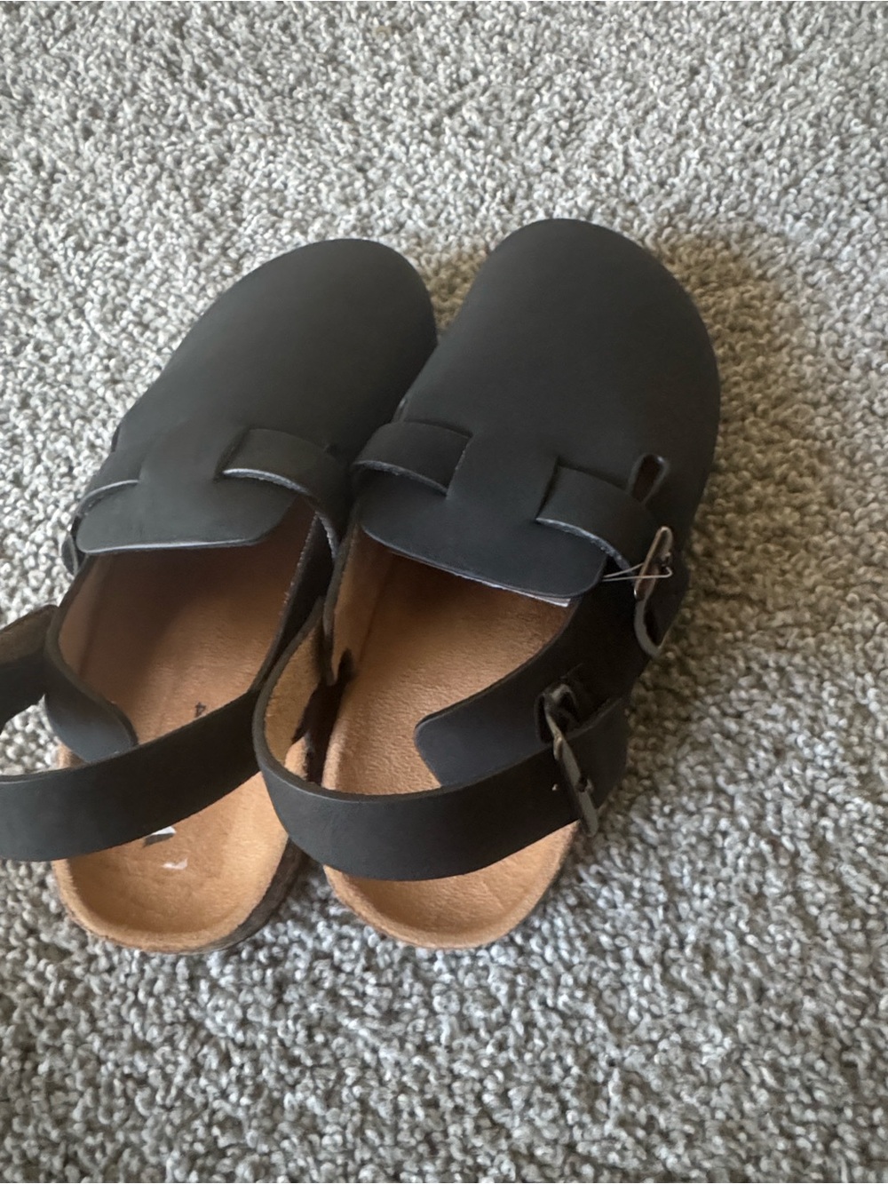 Women's Black Slip-On Buckle Clog Sandals